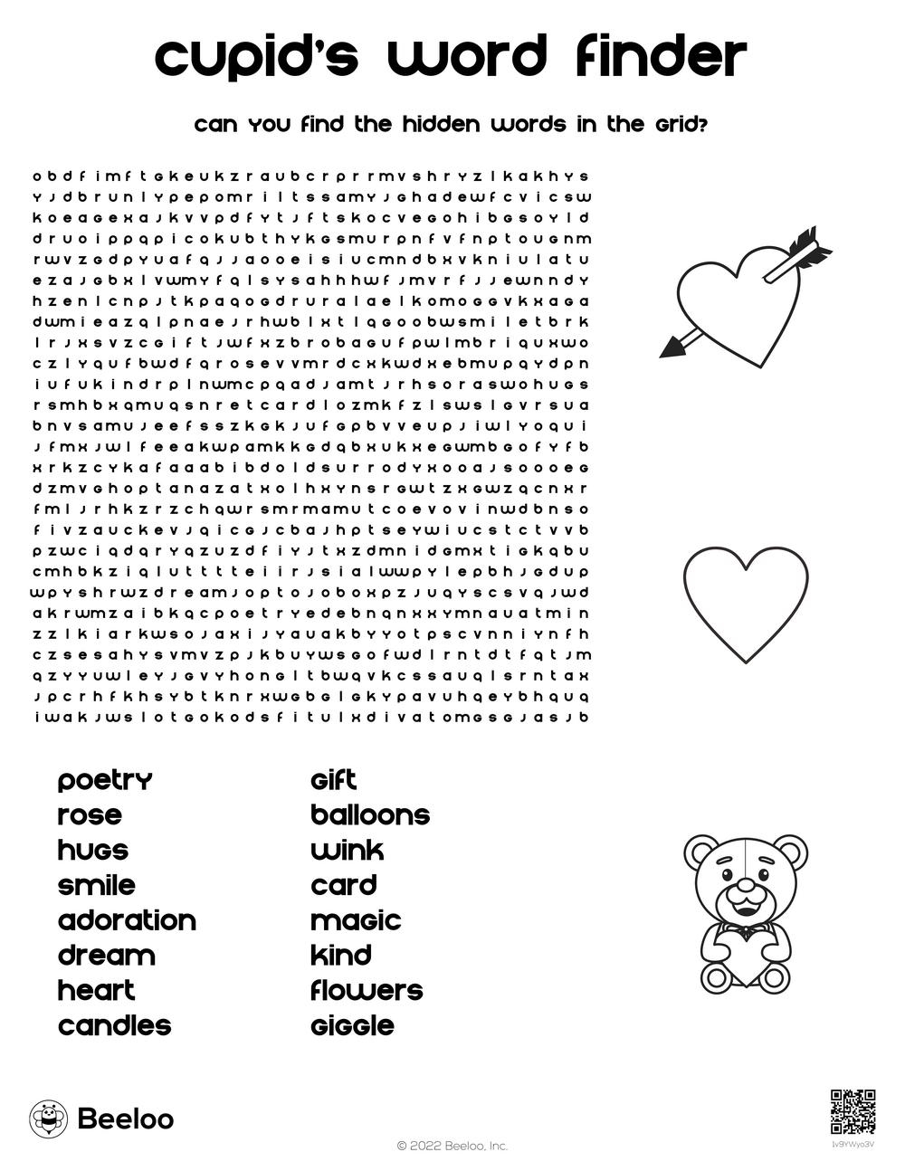 Valentine Word Search Printable