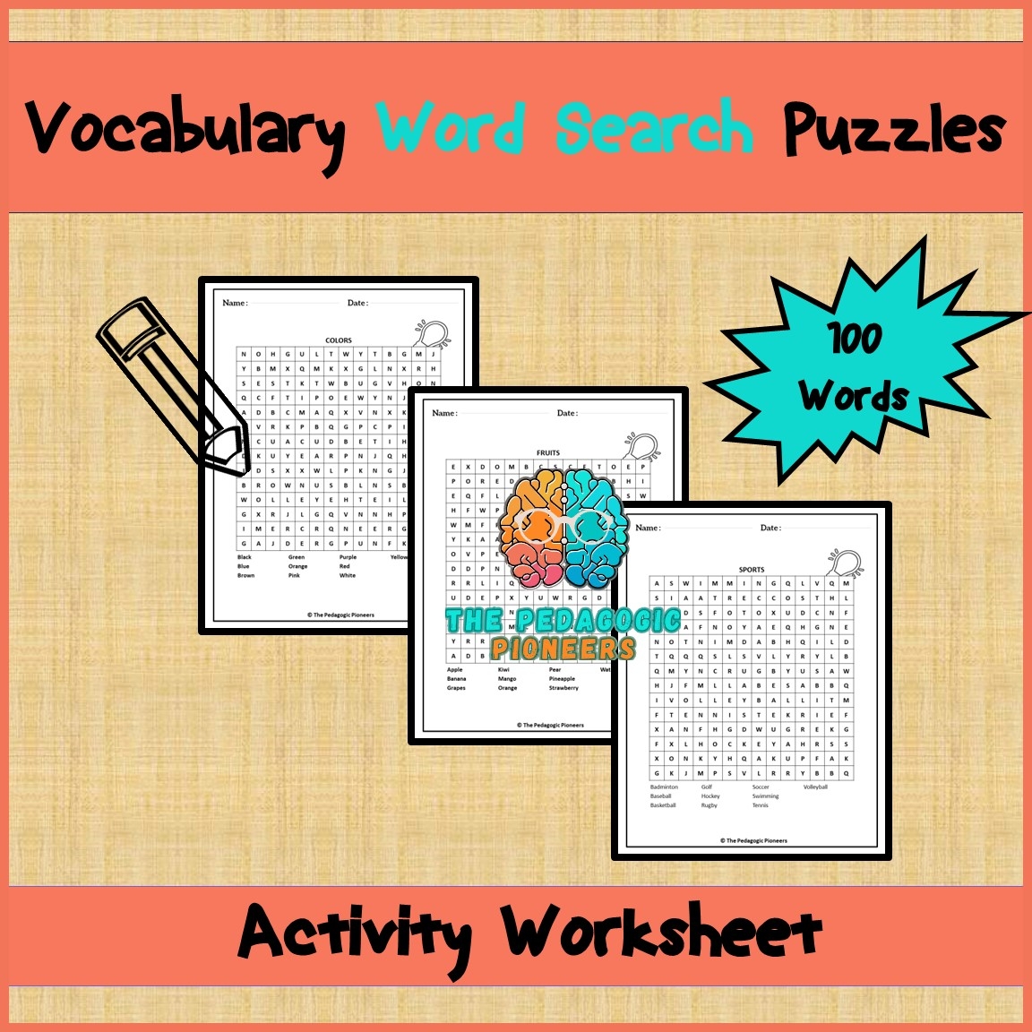 Vocabulary Word Search Puzzles Activity Worksheet 100 Words 40 Puzzles Made By Teachers Vocabulary Word Search Puzzles Activity Worksheet 100 Words 40 Puzzles Made By Teachers