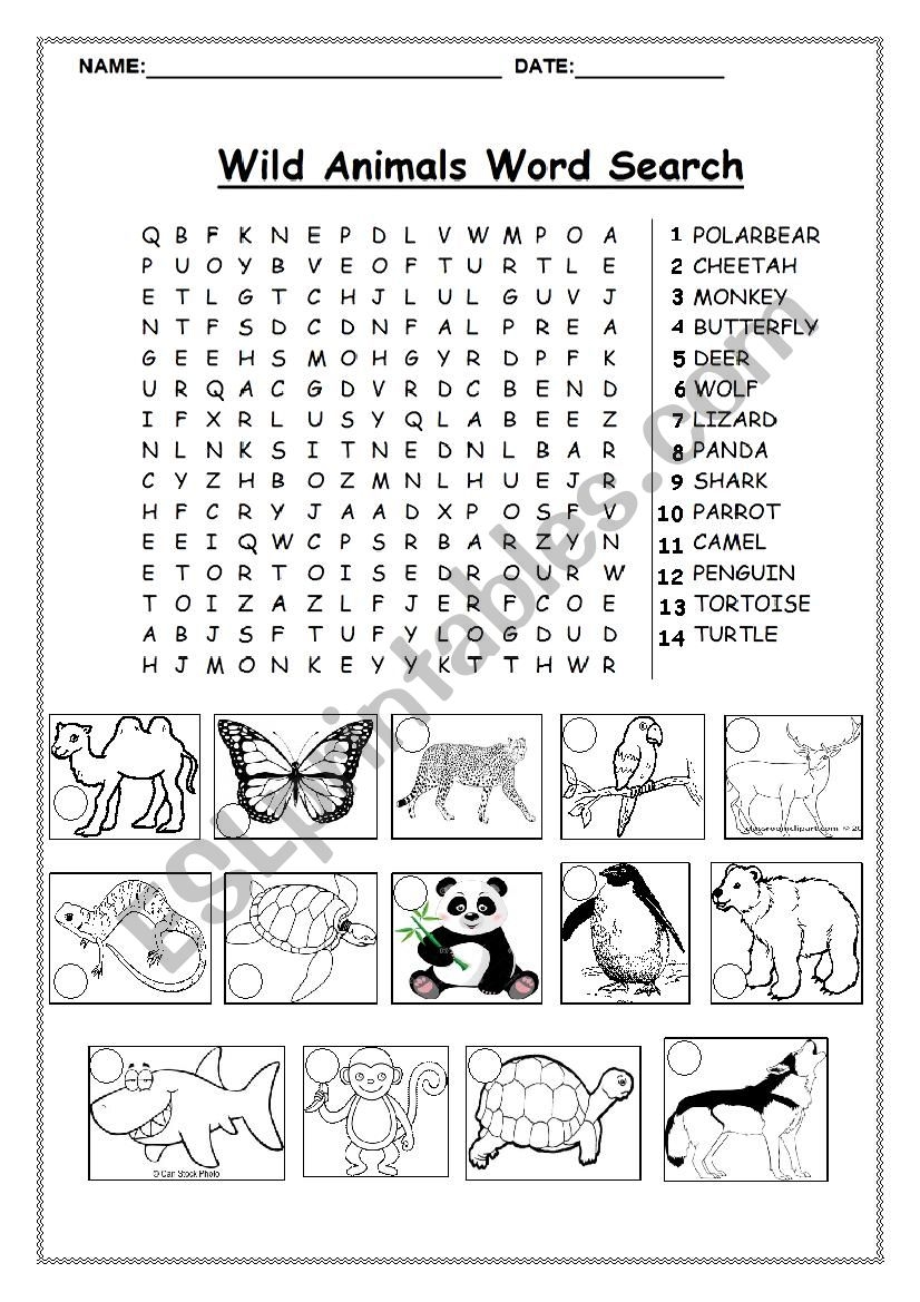 Wild Animals Word Search ESL Worksheet By Zehra 014 Wild Animals Word Search ESL Worksheet By Zehra 014