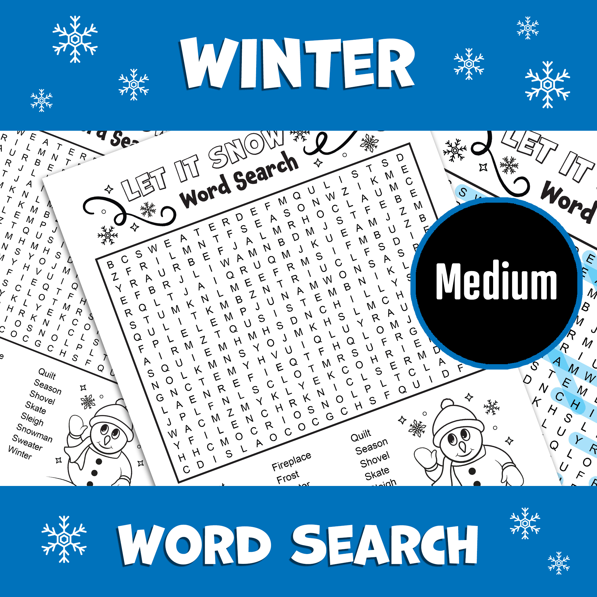 Winter Word Search Puzzle Medium Winter Activity Made By Teachers
