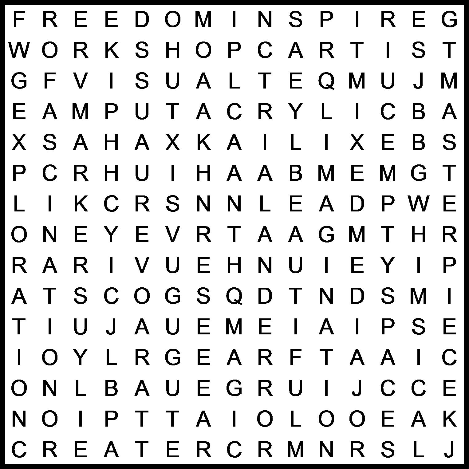 Art Words Word Search
