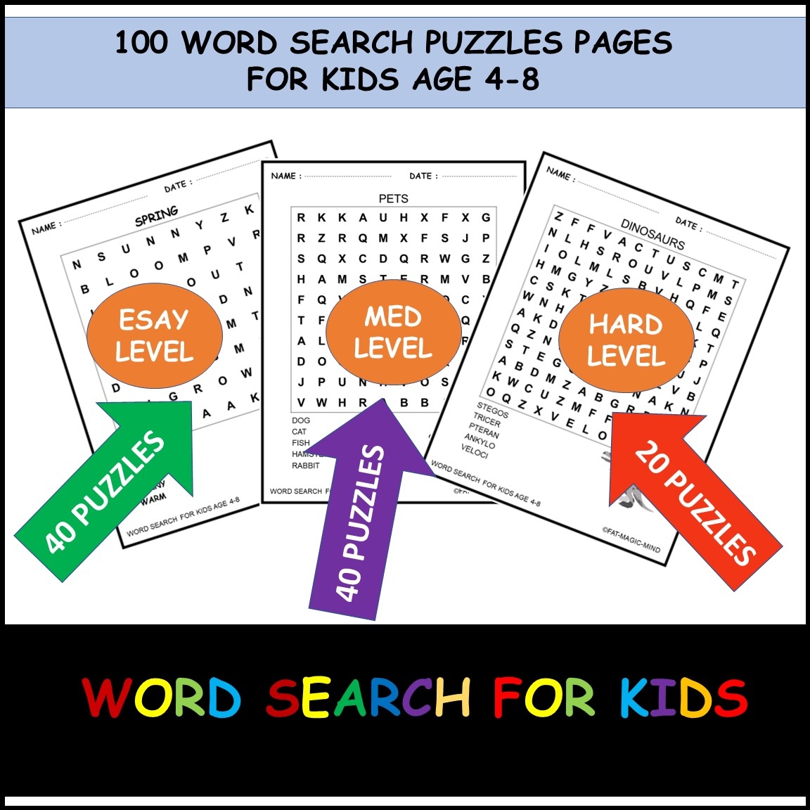 Word Search For Kids Age 4 8 100 Puzzles Made By Teachers Word Search For Kids Age 4 8 100 Puzzles Made By Teachers