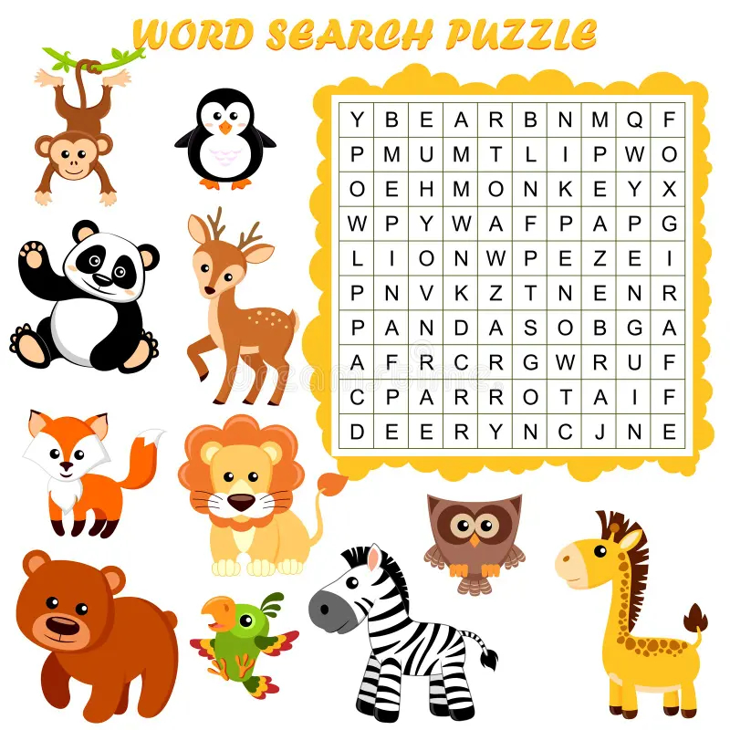 Word Search Game Animals Stock Illustrations 2 147 Word Search Game Animals Stock Illustrations Vectors Clipart Dreamstime