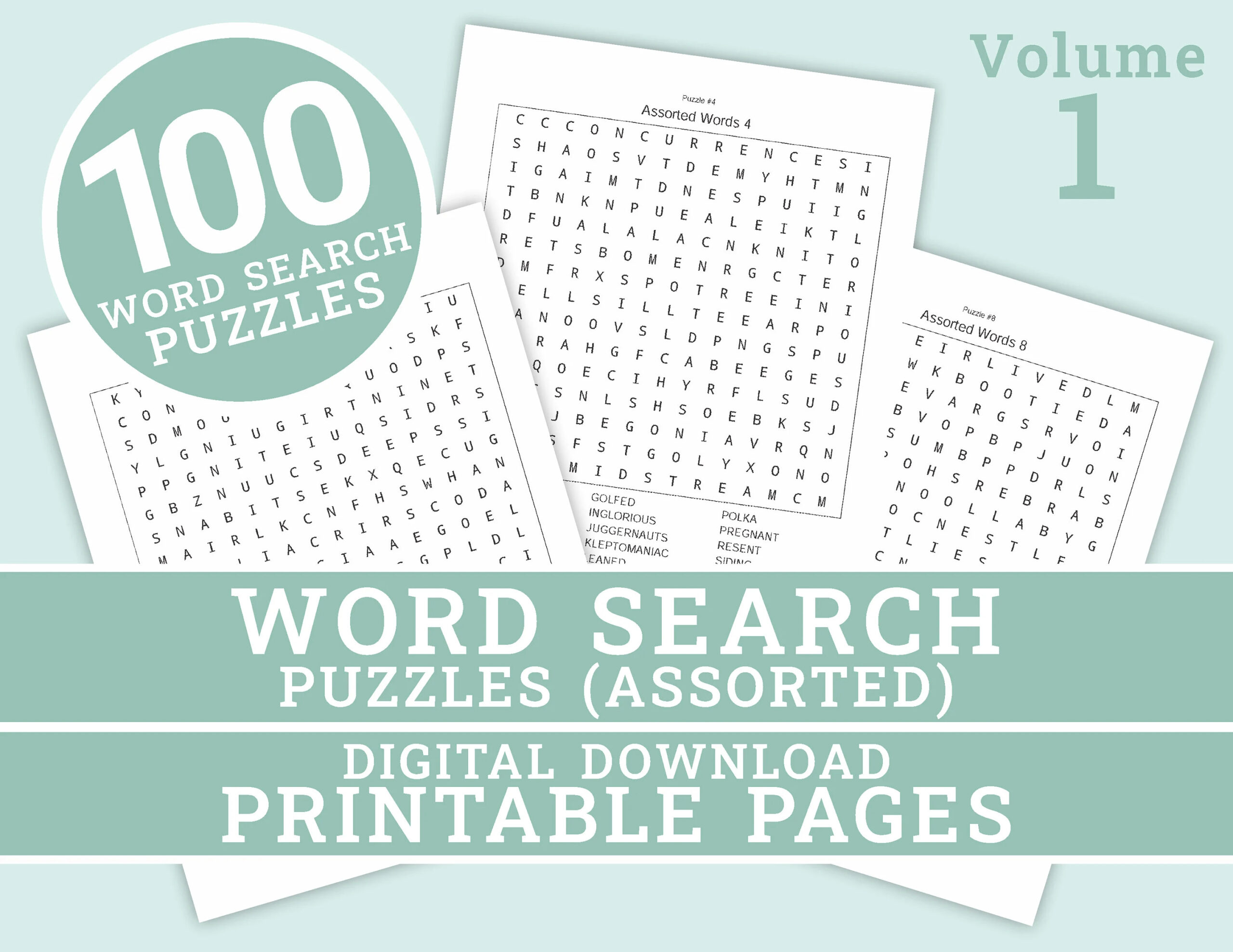 Word Search Puzzle 100 Printable Puzzle Pages For Kids And Word Search Puzzle 100 Printable Puzzle Pages For Kids And