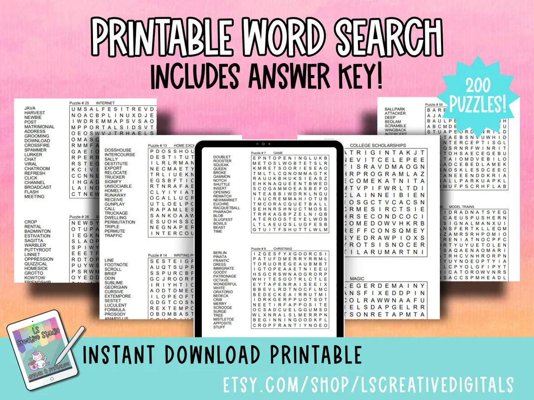 All Printable Word Search
