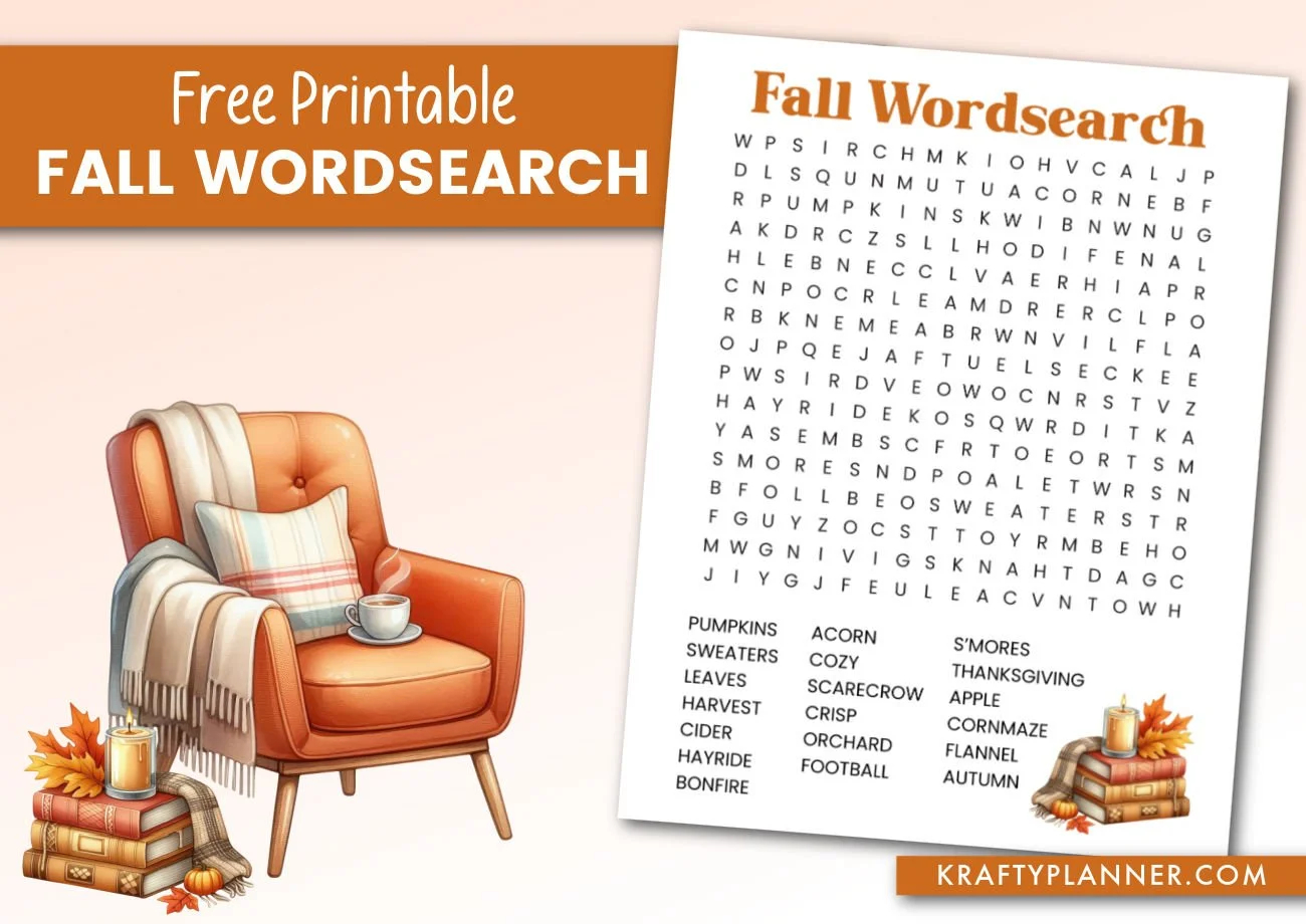 Fall Word Search Printable For Adults