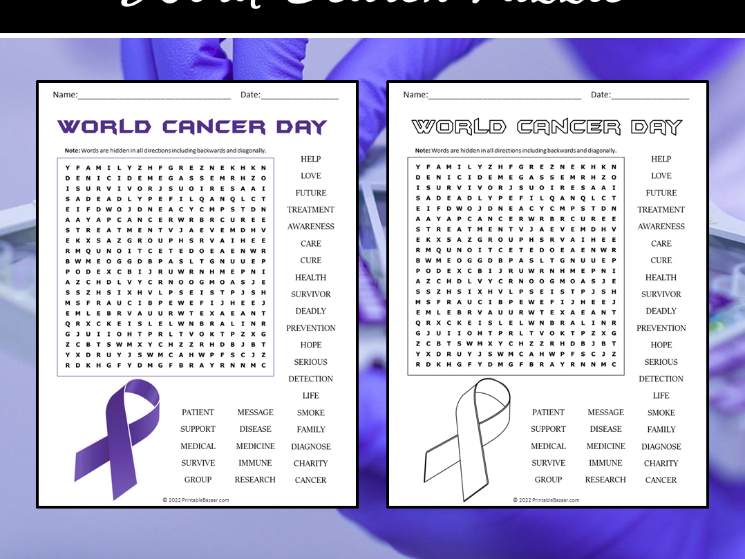 Breast Cancer Word Search Puzzle