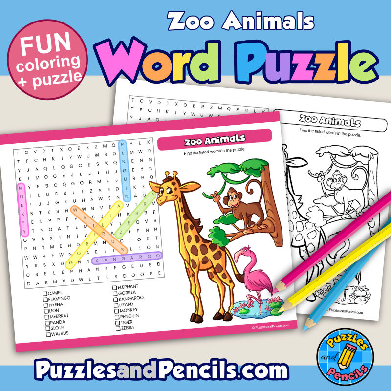 Free Printable Animal Word Search Puzzles